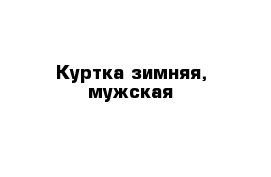 Куртка зимняя, мужская